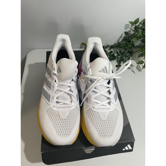 Adidas Ultrarun 5 Running Shoes White/Pink/Yellow US 11.5 Mens Lightweight - Picture 15 of 16